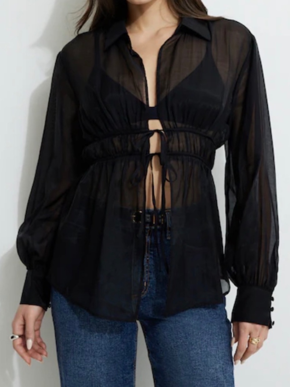 Dynamite Flyaway Organza Blouse